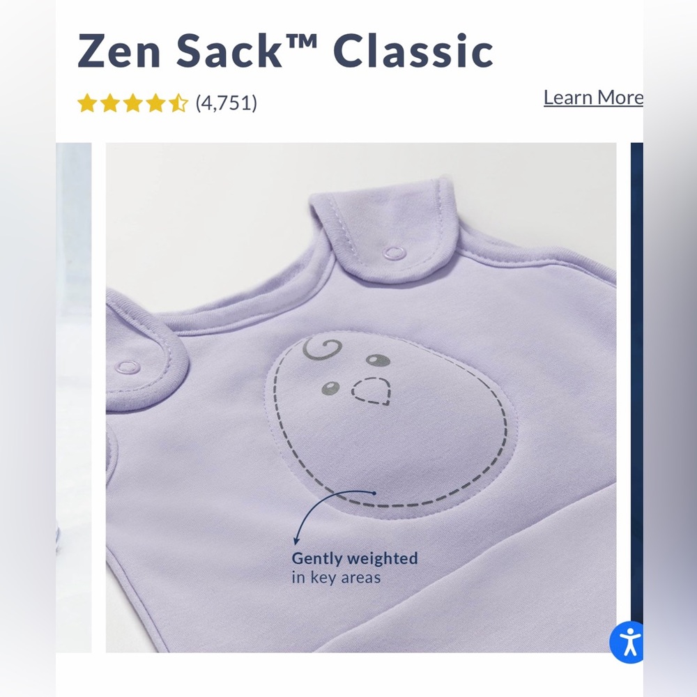 Nested Bean Zen Sack Classic sleep sack LAVENDER -L (15-24 months)